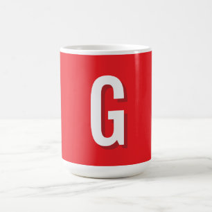 Anfangsbuchstabe Monogramm Rot Weiß Schlicht Einfa Kaffeetasse