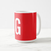 Anfangsbuchstabe Monogramm Rot Weiß Schlicht Einfa Kaffeetasse (VorderseiteRechts)
