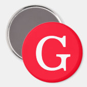 Anfangsbuchstabe Monogramm Rot Weiß Schlicht Einfa Magnet (Vorderseite/Rückseite)