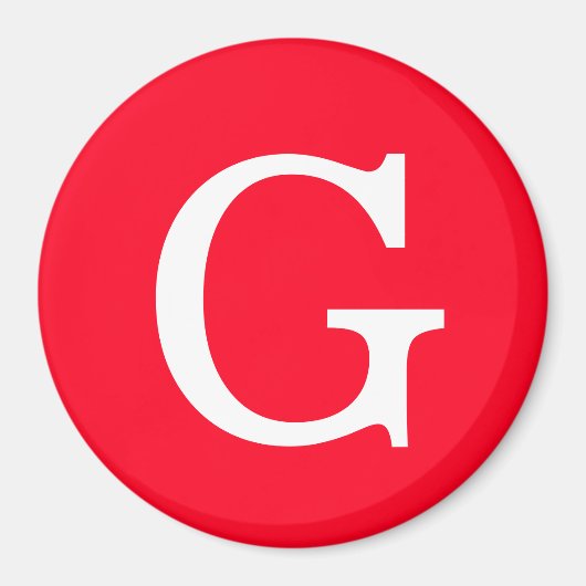 Anfangsbuchstabe Monogramm Rot Weiß Schlicht Einfa Magnet (Vorne)