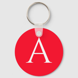 Anfangsbuchstabe Monogramm Rot Weiß Schlicht Einfa Schlüsselanhänger