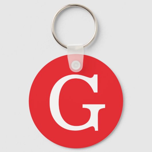 Anfangsbuchstabe Monogramm Rot Weiß Schlicht Einfa Schlüsselanhänger (Vorderseite)