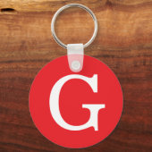 Anfangsbuchstabe Monogramm Rot Weiß Schlicht Einfa Schlüsselanhänger (Rückseite)