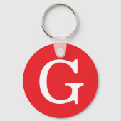 Anfangsbuchstabe Monogramm Rot Weiß Schlicht Einfa Schlüsselanhänger (Rückseite)