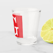 Anfangsbuchstabe Monogramm Rot Weiß Schlicht Einfa Schnapsglas (Rechts)