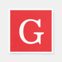Anfangsbuchstabe Monogramm Rot Weiß Schlicht Einfa