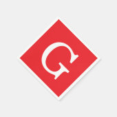 Anfangsbuchstabe Monogramm Rot Weiß Schlicht Einfa Serviette (Ecke)