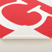 Anfangsbuchstabe Monogramm Rot Weiß Schlicht Einfa Sherpadecke (3/4)