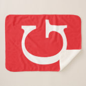 Anfangsbuchstabe Monogramm Rot Weiß Schlicht Einfa Sherpadecke (Vorderseite (Horizontal))