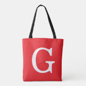Anfangsbuchstabe Monogramm Rot Weiß Schlicht Einfa Tasche (Rückseite)