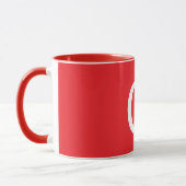 Anfangsbuchstabe Monogramm Rot Weiß Schlicht Einfa Tasse (Links)