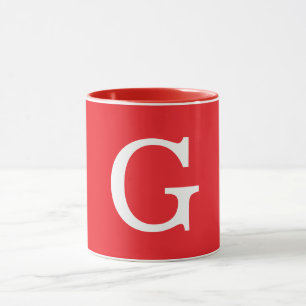 Anfangsbuchstabe Monogramm Rot Weiß Schlicht Einfa Tasse