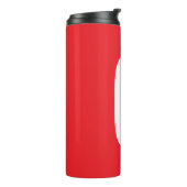 Anfangsbuchstabe Monogramm Rot Weiß Schlicht Einfa Thermosbecher (Nach links gedreht)