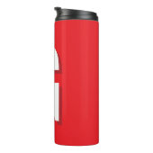 Anfangsbuchstabe Monogramm Rot Weiß Schlicht Einfa Thermosbecher (Nach rechts gedreht)