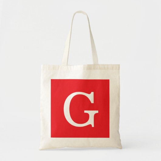 Anfangsbuchstabe Monogramm Rot Weiß Schlicht Einfa Tragetasche (Vorne)