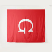 Anfangsbuchstabe Monogramm Rot Weiß Schlicht Einfa Wandteppich (Vorderseite (Horizontal))
