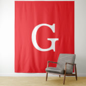 Anfangsbuchstabe Monogramm Rot Weiß Schlicht Einfa Wandteppich (Beispiel)