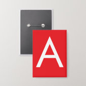 Anfangsbuchstabe Monogramm Rot Weiß Schlicht Moder Button (Vorderseite/Rückseite)