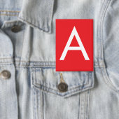 Anfangsbuchstabe Monogramm Rot Weiß Schlicht Moder Button (Insitu)