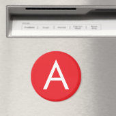 Anfangsbuchstabe Monogramm Rot Weiß Schlicht Moder Magnet (In Situ (Geschirrspüler))