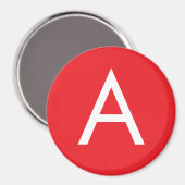 Anfangsbuchstabe Monogramm Rot Weiß Schlicht Moder Magnet (Vorderseite/Rückseite)