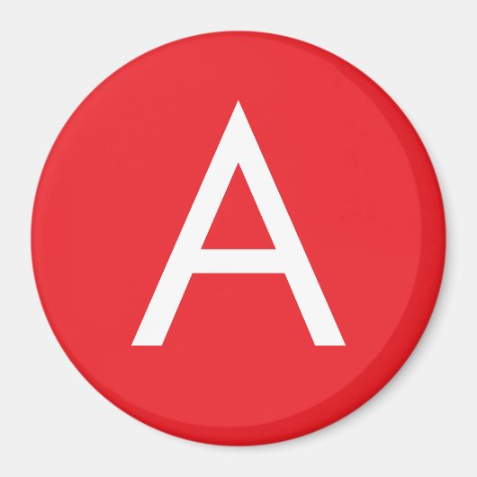 Anfangsbuchstabe Monogramm Rot Weiß Schlicht Moder Magnet (Vorne)