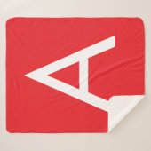 Anfangsbuchstabe Monogramm Rot Weiß Schlicht Moder Sherpadecke (Vorderseite (Horizontal))