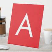 Anfangsbuchstabe Monogramm Rot Weiß Schlicht Moder Sockelschild (In Situ)