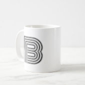 Anfangsbuchstabe Monogramm Schwarz Weiß Modern Sty Kaffeetasse (Vorderseite Links)