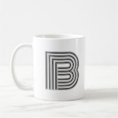 Anfangsbuchstabe Monogramm Schwarz Weiß Modern Sty Kaffeetasse (Links)