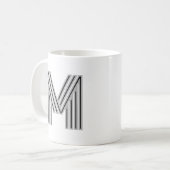 Anfangsbuchstabe Monogramm Schwarz Weiß Modern Sty Kaffeetasse (Vorderseite Links)