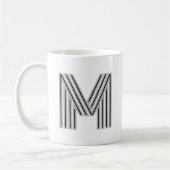 Anfangsbuchstabe Monogramm Schwarz Weiß Modern Sty Kaffeetasse (Links)