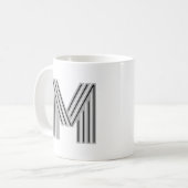 Anfangsbuchstabe Monogramm Schwarz Weiß Modern Sty Kaffeetasse (Vorderseite Links)