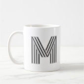 Anfangsbuchstabe Monogramm Schwarz Weiß Modern Sty Kaffeetasse (Links)