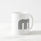 Anfangsbuchstabe Monogramm Schwarz Weiß Modern Sty Kaffeetasse (VorderseiteRechts)