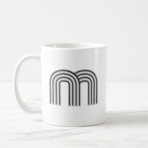 Anfangsbuchstabe Monogramm Schwarz Weiß Modern Sty Kaffeetasse