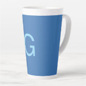 Anfangsbuchstabe Monogramm Stahlblau Benutzerdefin Milchtasse (Rechte Ecke)
