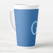 Anfangsbuchstabe Monogramm Stahlblau Benutzerdefin Milchtasse (Linke Ecke)