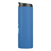 Anfangsbuchstabe Monogramm Stahlblau Benutzerdefin Thermosbecher (Nach rechts gedreht)