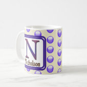 Anfangsbuchstabe N Blue Polka Dot Kaffeetasse (Vorderseite Links)