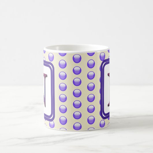 Anfangsbuchstabe N Blue Polka Dot Name Kaffeetasse (Mittel)