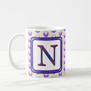 Anfangsbuchstabe N Blue Polka Dot Name Kaffeetasse