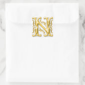 Anfangsbuchstabe N Hauptstadt Monogram Aufkleber i (Tasche)