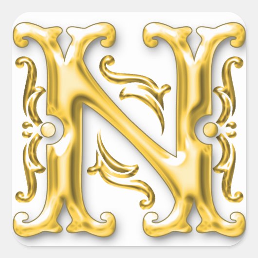 Anfangsbuchstabe N Hauptstadt Monogram Aufkleber i (Vorderseite)