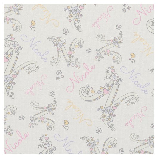 Anfangsbuchstabe N Nicole individuelle Name Stoff (Nahaufnahme)