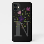 Anfangsbuchstabe N Plus Blumendesign Case-Mate iPhone Hülle (Rückseite)