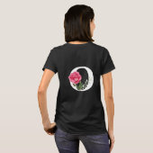 Anfangsbuchstabe O in Weiß mit rosa Rose T-Shirt (Schwarz voll)
