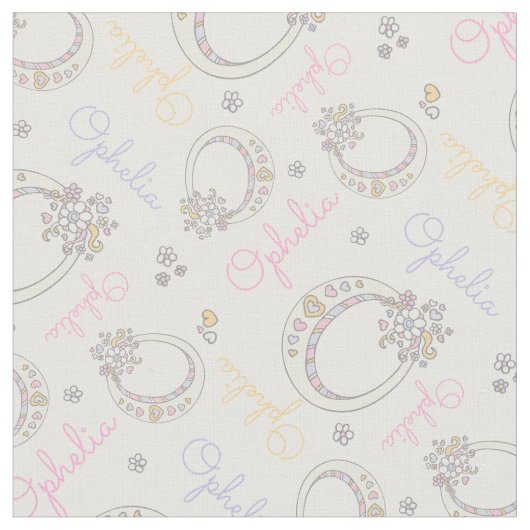 Anfangsbuchstabe Ophelia individuelle Name Stoff (Nahaufnahme)