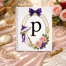 Anfangsbuchstabe P Elegantes Personalisiertes Rege Notizblock