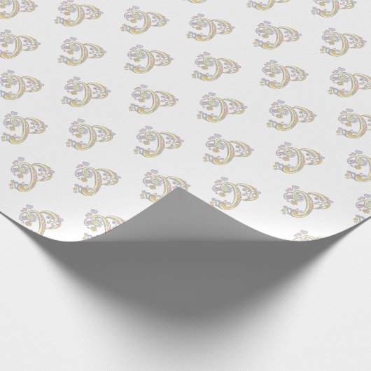 Anfangsbuchstabe P Monogramm personalisierte Verpa Geschenkpapier (Ecke)